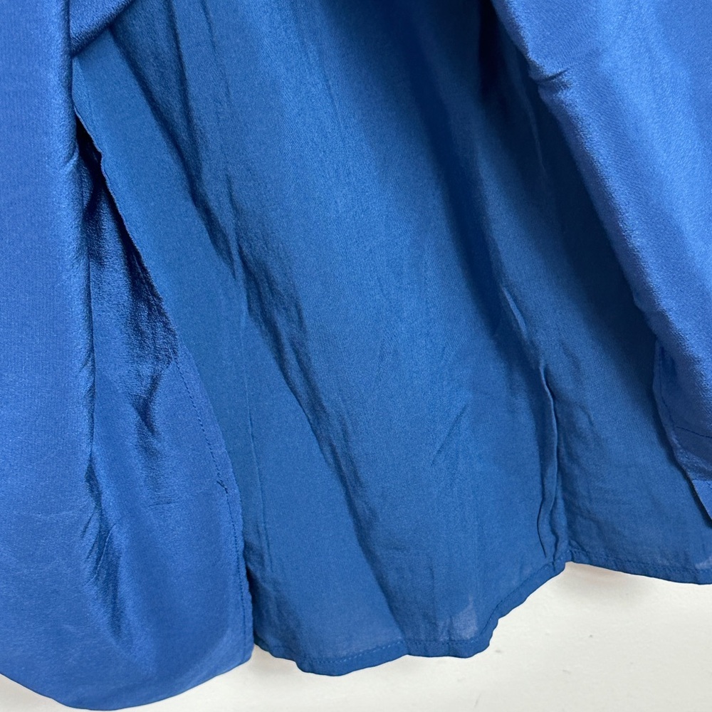 Sezane 100% Silk Cassy Dress Blue Size 40 French US 8 Lace Minimalist Shift NWT - Picture 12 of 16